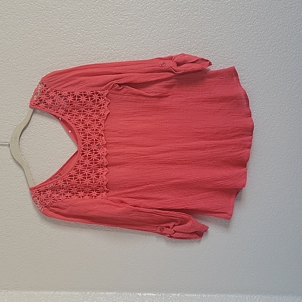 Vibrant Boho Blouse with Crochet Detail
